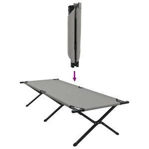 vidaXL Folding Camping Sleeping Bed Grey 210 x 80 x 46 cm
