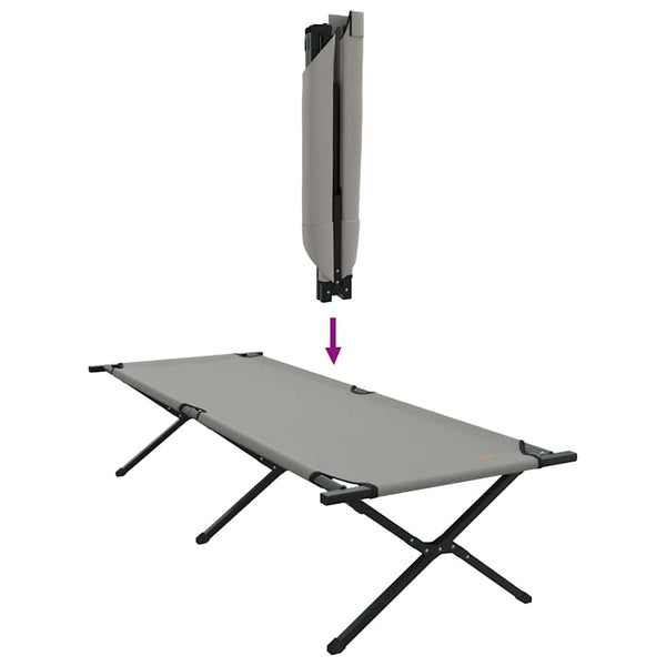 vidaXL Folding Camping Sleeping Bed Grey 210 x 80 x 46 cm
