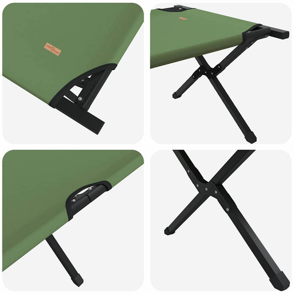 vidaXL Folding Camping Bed Green 210 x 80 x 46 cm