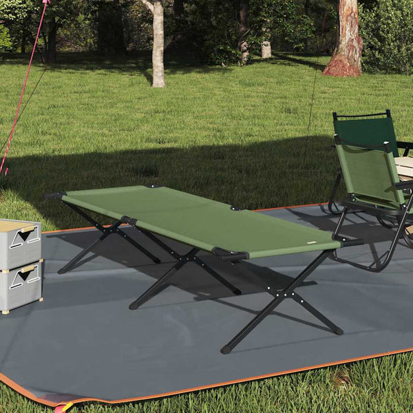 vidaXL Folding Camping Bed Green 210 x 80 x 46 cm