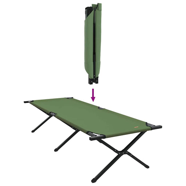 vidaXL Folding Camping Bed Green 210 x 80 x 46 cm