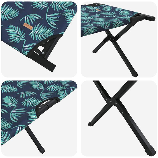 vidaXL Folding Camp Bed Leaf Forest 210 x 80 x 46 cm