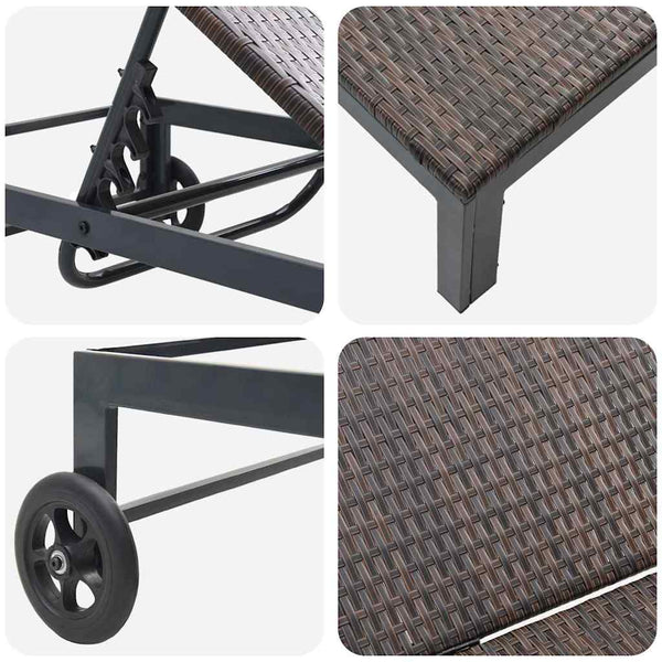 Poly-Rattan Sonnenliege 2-Personen mit Tisch