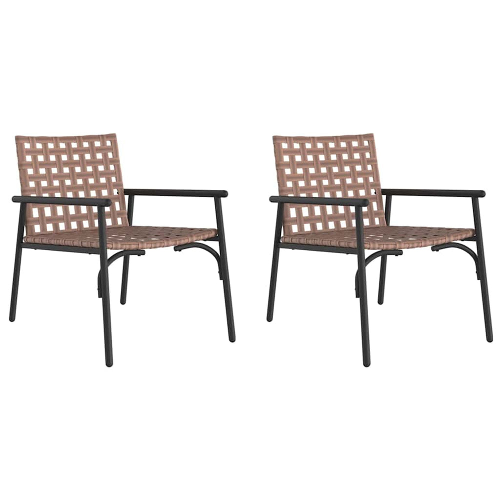 Poly-Rattan Gartenstühle 2er Set Braun