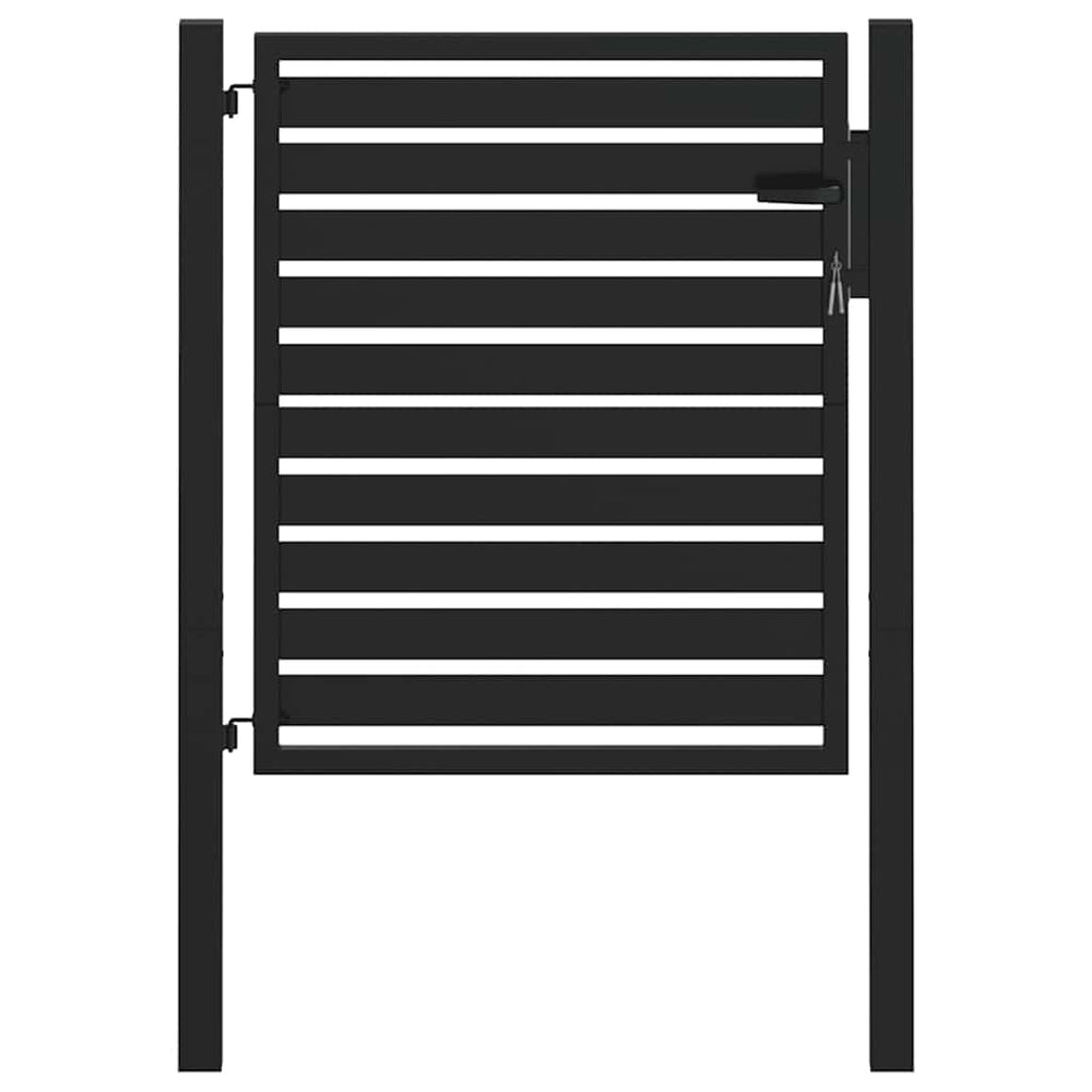 Abschließbares Gartentor Schwarz 100x100 cm Aluminium