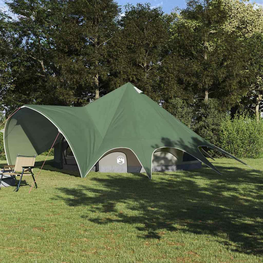 vidaXL 9-Person Teepee Tent Green and Grey 502 x 502 x 297 cm
