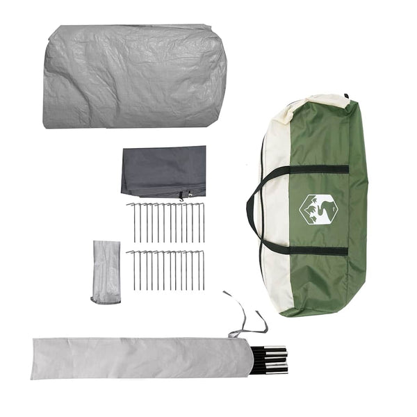 vidaXL Tunnel Tent for 6 People Green and White 700 x 590 x 215 cm