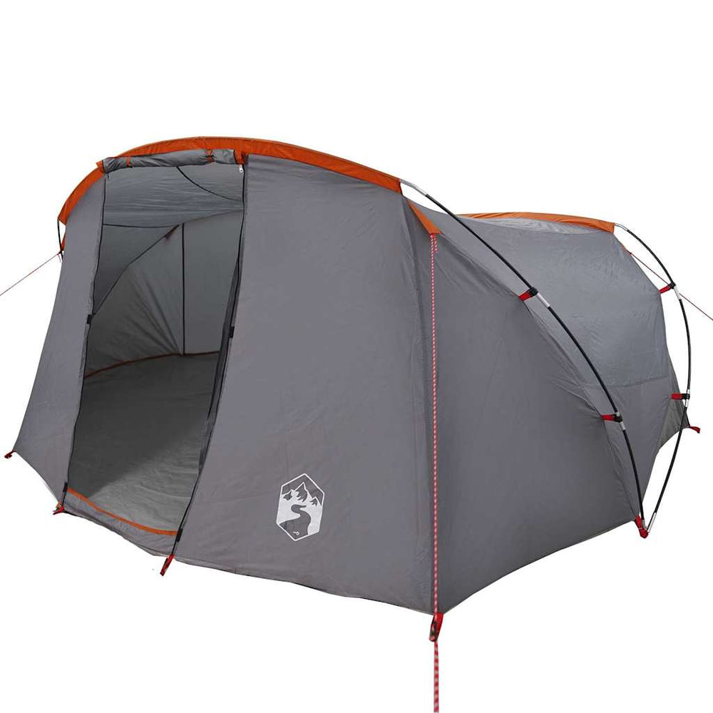 vidaXL Tunnel Tent 4-Person Grey and Orange 318 x 275 x 140 cm