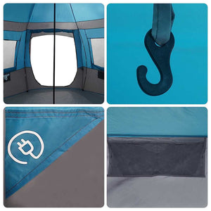 vidaXL Cabin Tent 12-Person Blue and Grey 500 x 500 x 294 cm