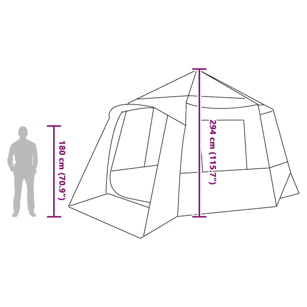 vidaXL Cabin Tent 12-Person Blue and Grey 500 x 500 x 294 cm