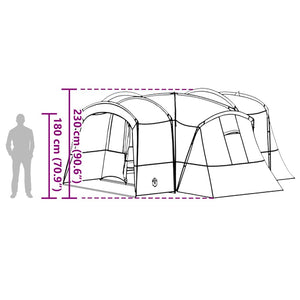 vidaXL 12-Person Family Tent Blue and Grey 760 x 645 x 230 cm