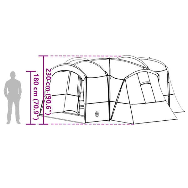 vidaXL 12-Person Family Tent Blue and Grey 760 x 645 x 230 cm