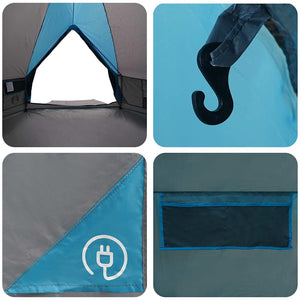 vidaXL Teepee Tent for 10 People Blue and Grey 567 x 470 x 242 cm