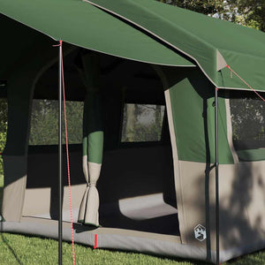 vidaXL Family Tent for 4 People Green and White 324 x 255 x 230 cm