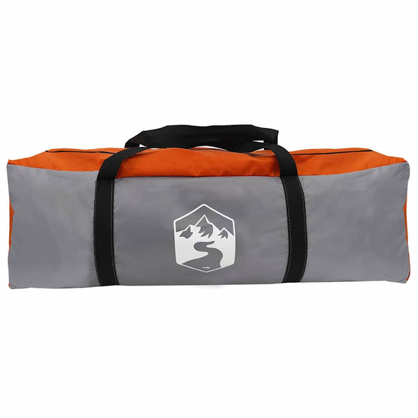 vidaXL Family Tent for 4 People Grey and Orange 324 x 255 x 230 cm