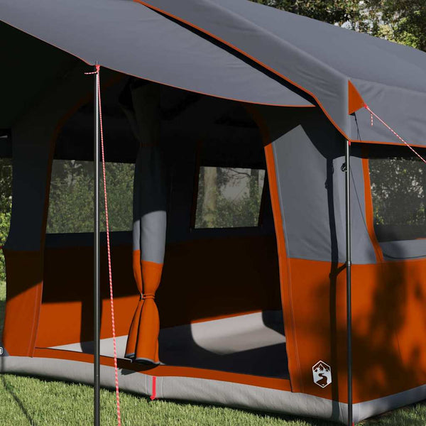 vidaXL Family Tent for 4 People Grey and Orange 324 x 255 x 230 cm