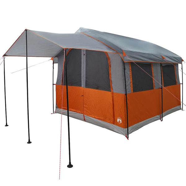 vidaXL Family Tent for 4 People Grey and Orange 324 x 255 x 230 cm