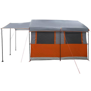 vidaXL Family Tent for 4 People Grey and Orange 324 x 255 x 230 cm