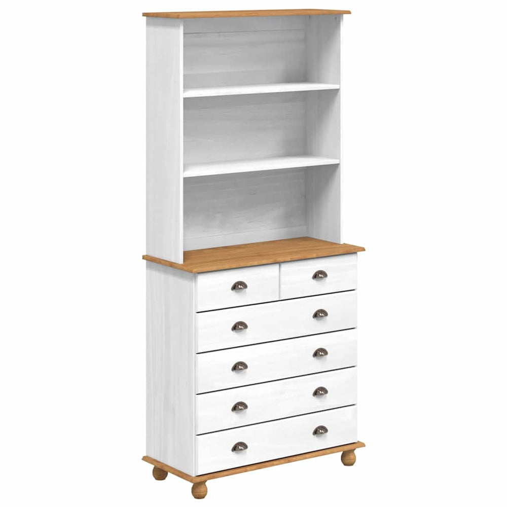 Weißer Kiefernholz Hutch, 91 cm