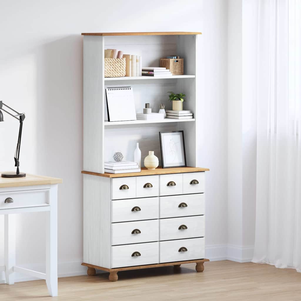 Weißer Kiefernholz Hutch 91x40x184cm