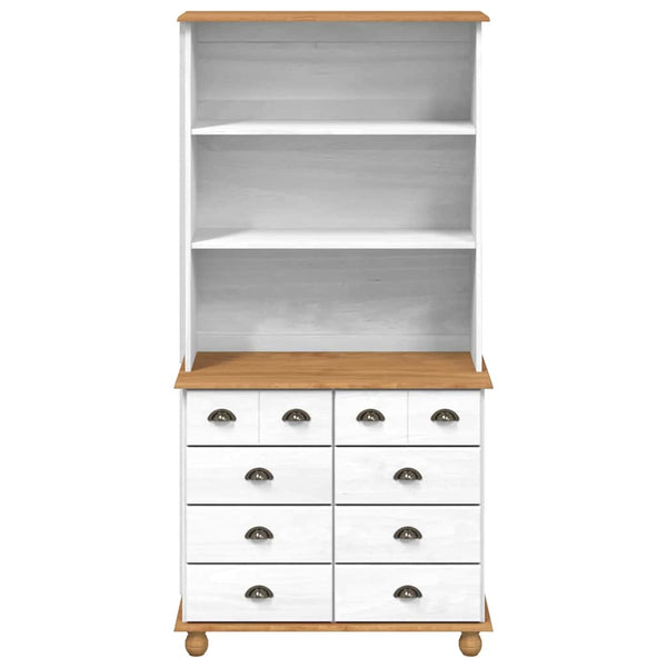 Weißer Kiefernholz Hutch 91x40x184cm