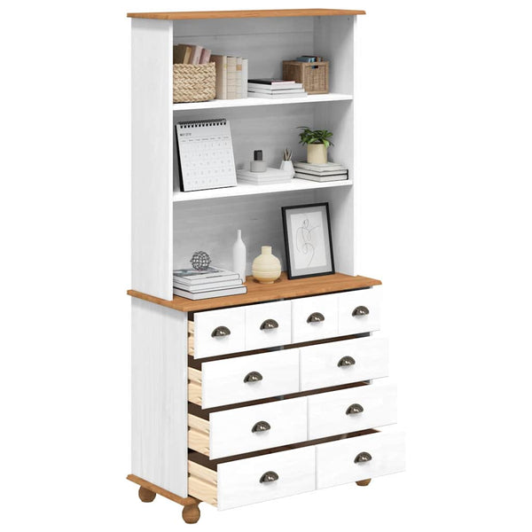 Weißer Kiefernholz Hutch 91x40x184cm