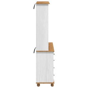 Weißer Kiefernholz Hutch 91x40x184cm