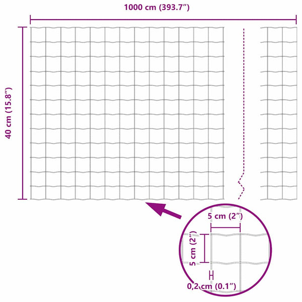 Eurozaun PVC-beschichtet 0,4 x 10 m