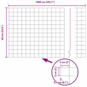 Eurozaun PVC-beschichtet 0,6 x 10 m