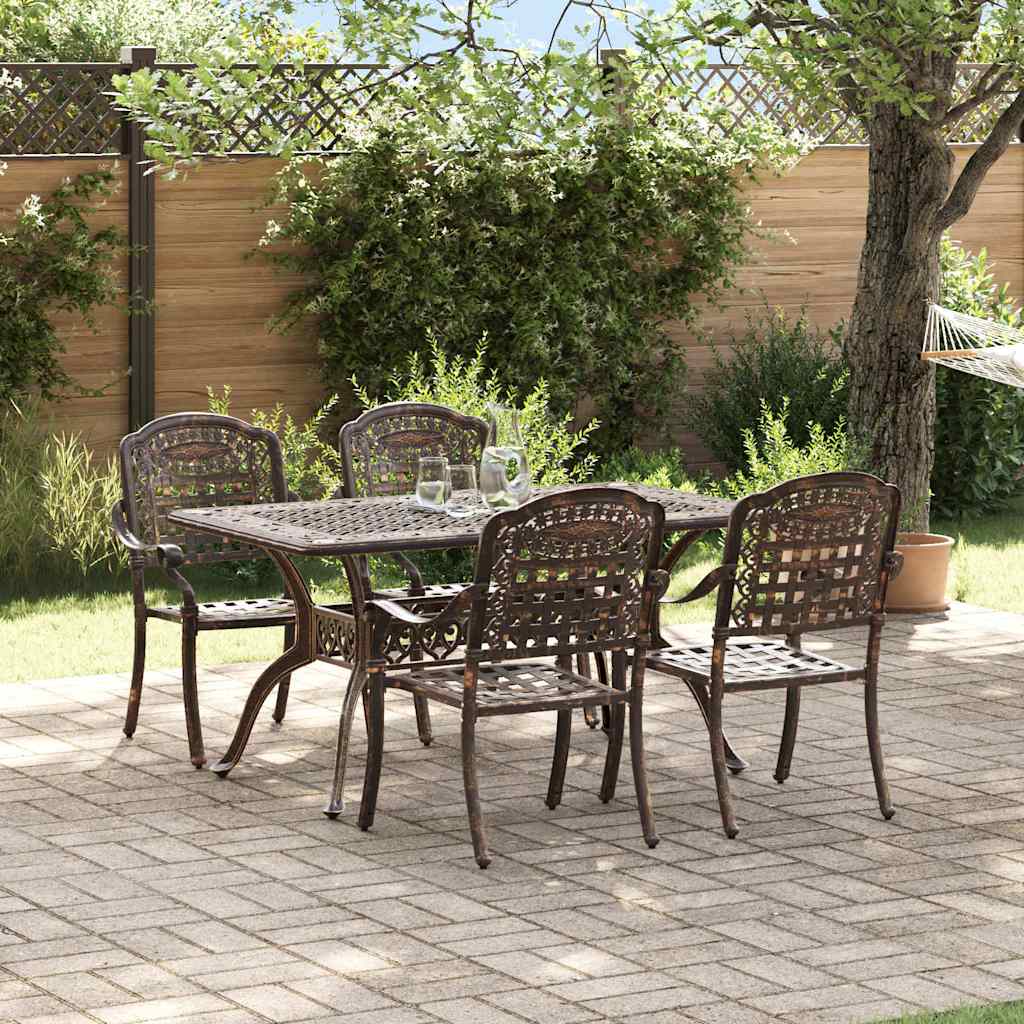 Bronze Aluminium Garten Essgruppe 5-teilig