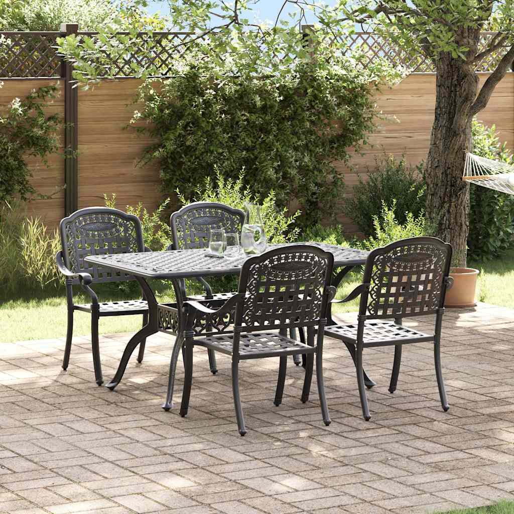 Garten Essgruppe 5-teilig Schwarz Aluminium