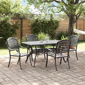 Garten Essgruppe 5-teilig Schwarz Aluminium