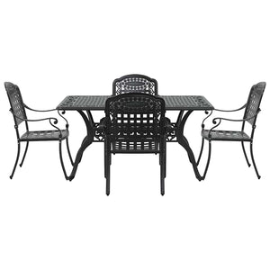 Garten Essgruppe 5-teilig Schwarz Aluminium