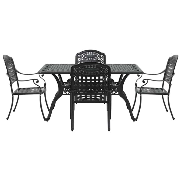 Garten Essgruppe 5-teilig Schwarz Aluminium