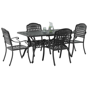 Garten Essgruppe 5-teilig Schwarz Aluminium