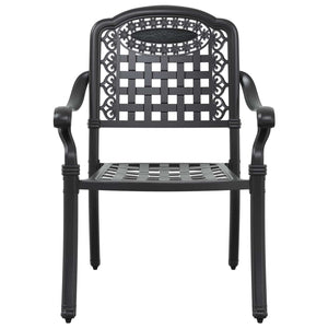 Garten Essgruppe 7-teilig Schwarz Aluminium