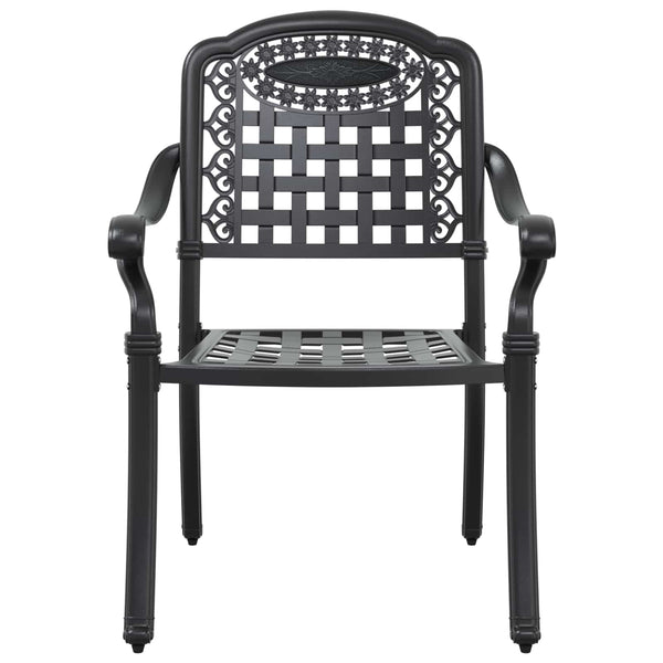 Garten Essgruppe 7-teilig Schwarz Aluminium