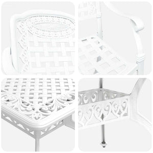 vidaXL Outdoor Dining Set 7-Piece White Aluminum