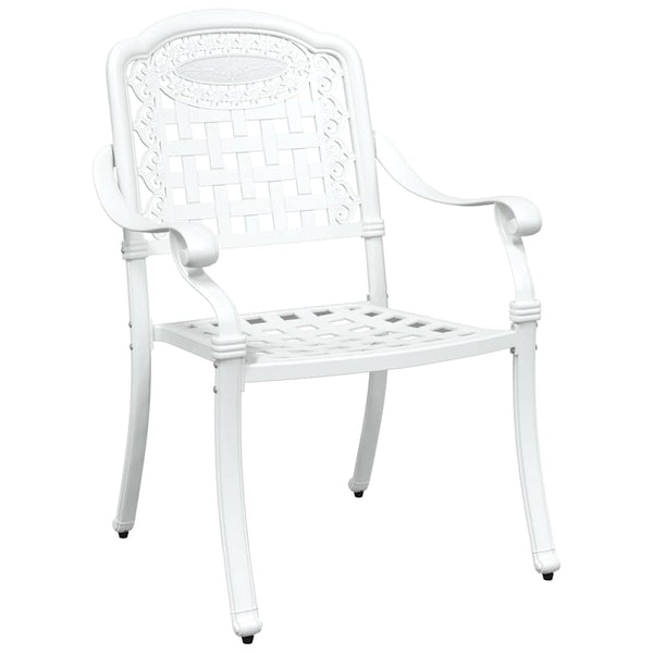 vidaXL Outdoor Dining Set 7-Piece White Aluminum