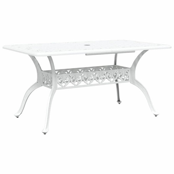 vidaXL Outdoor Dining Set 7-Piece White Aluminum