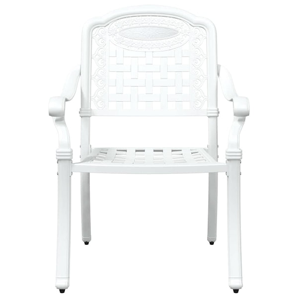 vidaXL Outdoor Dining Set 7-Piece White Aluminum