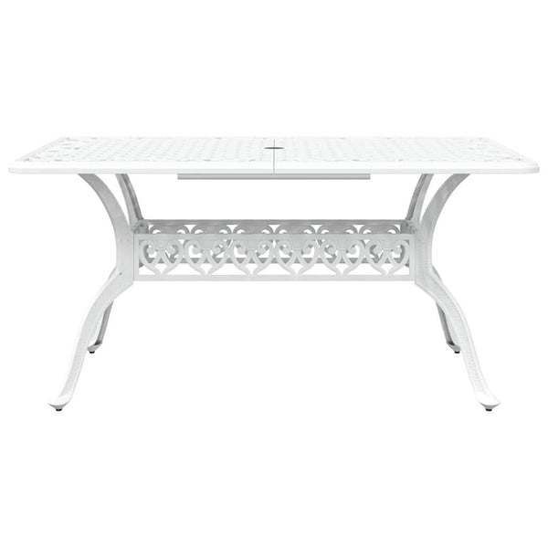 vidaXL Outdoor Dining Set 7-Piece White Aluminum
