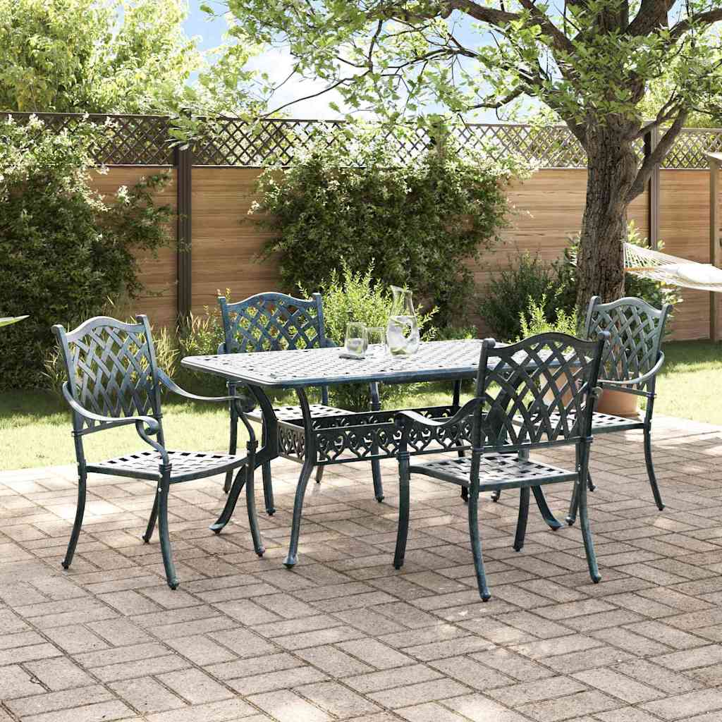 vidaXL Outdoor Dining Set 5 pcs Green Aluminum