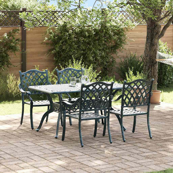 vidaXL Outdoor Dining Set 5 pcs Green Aluminum