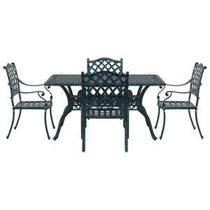 vidaXL Outdoor Dining Set 5 pcs Green Aluminum