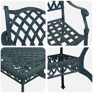 vidaXL Garden Dining Set 7 pcs Green Aluminium