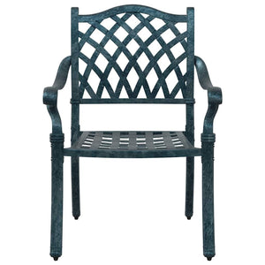 vidaXL Garden Dining Set 7 pcs Green Aluminium