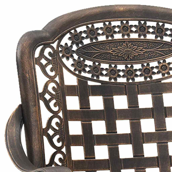 vidaXL Garden Table Set 3 pcs Bronze Cast Aluminum