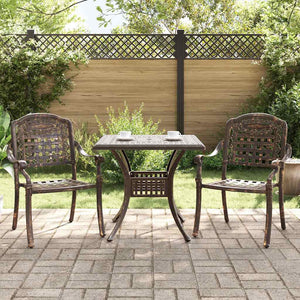 vidaXL Garden Table Set 3 pcs Bronze Cast Aluminum