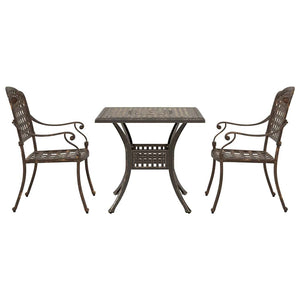 vidaXL Garden Table Set 3 pcs Bronze Cast Aluminum